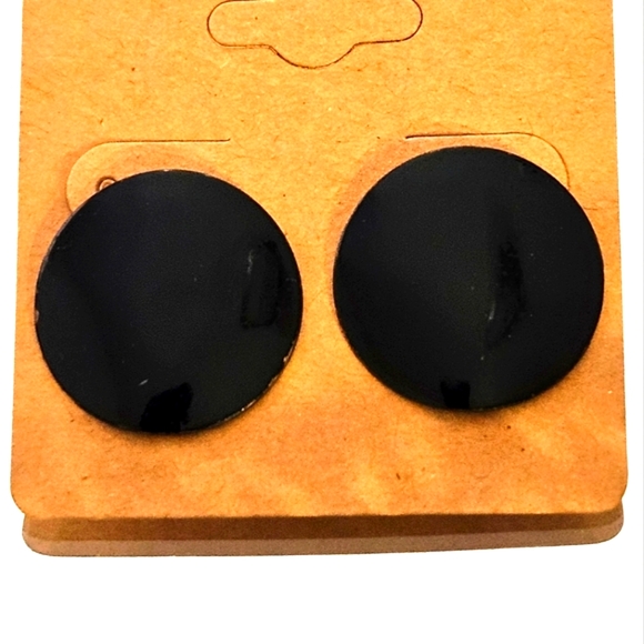 Vintage Flat Circle Clip-on Earrings - Picture 1 of 6